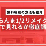 らんま1/2リメイクどこで見れるか徹底調査！無料視聴の方法も紹介